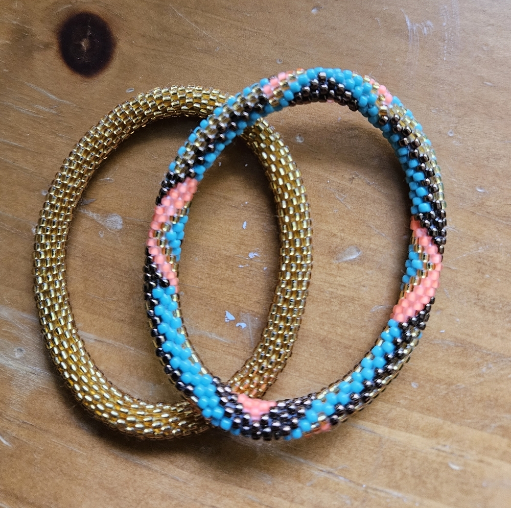Hand made glass beads roll braclets